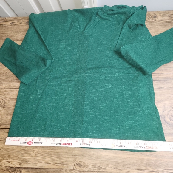 J. Jill Green Knitted V-Neck Long Sleeve Pullover Sweater Women's Size Medium. - Picture 9 of 16